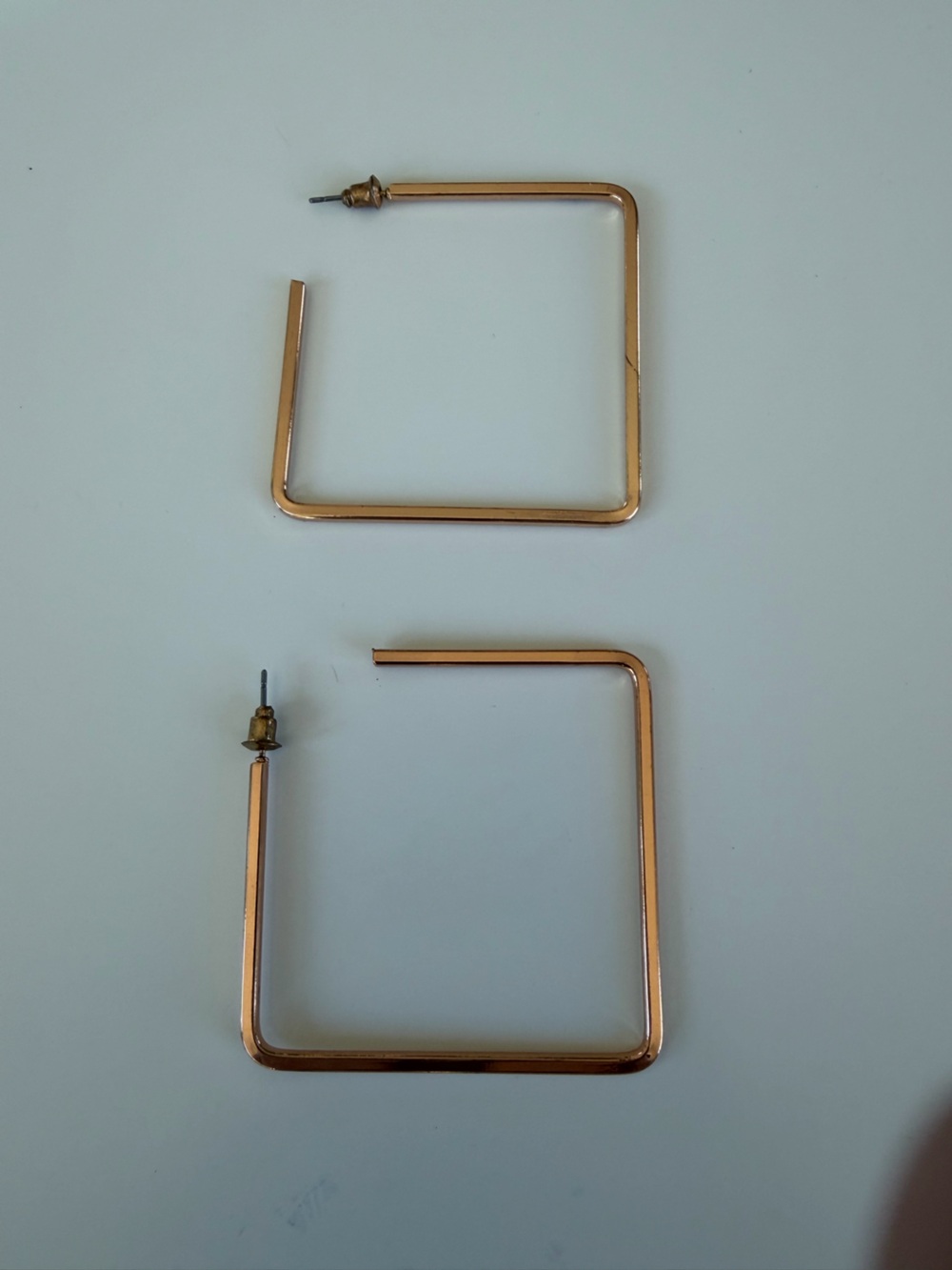 Square Gold Tone Hoops - Picture 4 of 7